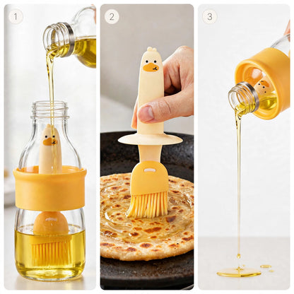 2-in-1 Oil Dispenser Bottle with Silicone Brush