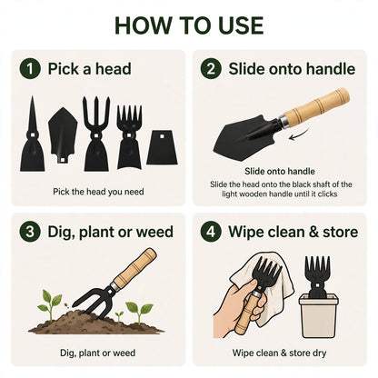 5-in-1 Gardening Hand Tool Set – Dig, Plant & Weed