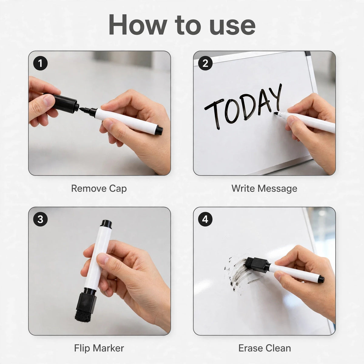 2-in-1 Whiteboard Marker with Eraser – Home Tuition Board