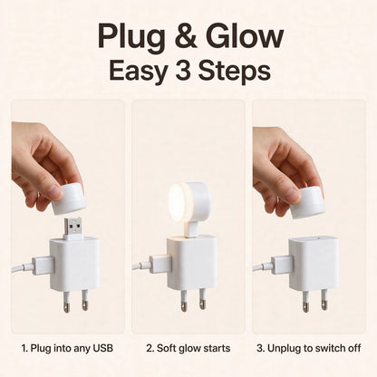USB LED Night Lamp – Plug-in Soft Glow