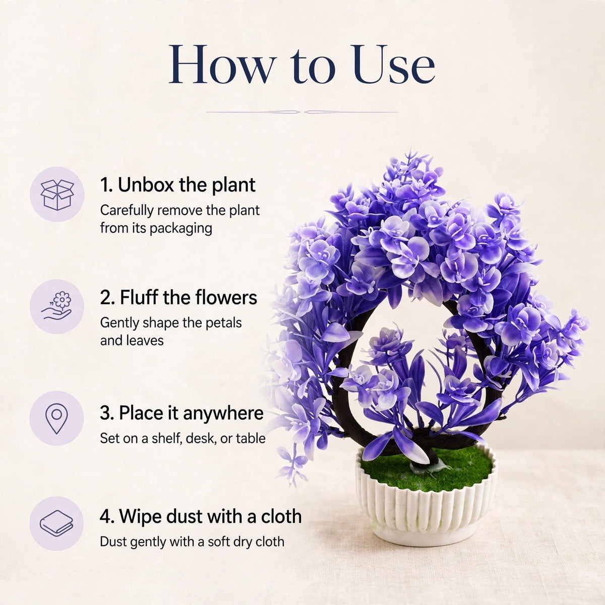 Artificial Flower Plant with Pot – Zero-Maintenance Greenery