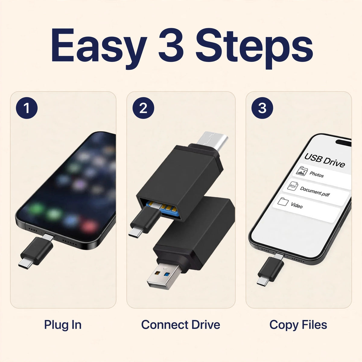 Type-C OTG Adapter – Connect Pendrive & Keyboard to Phone