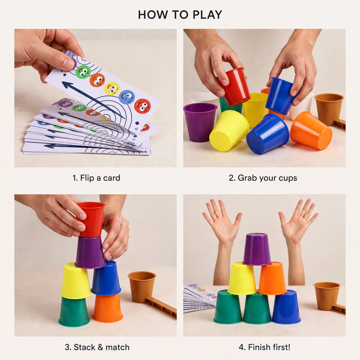 Stack Cups Game – Color Matching, Learning Play for Kids