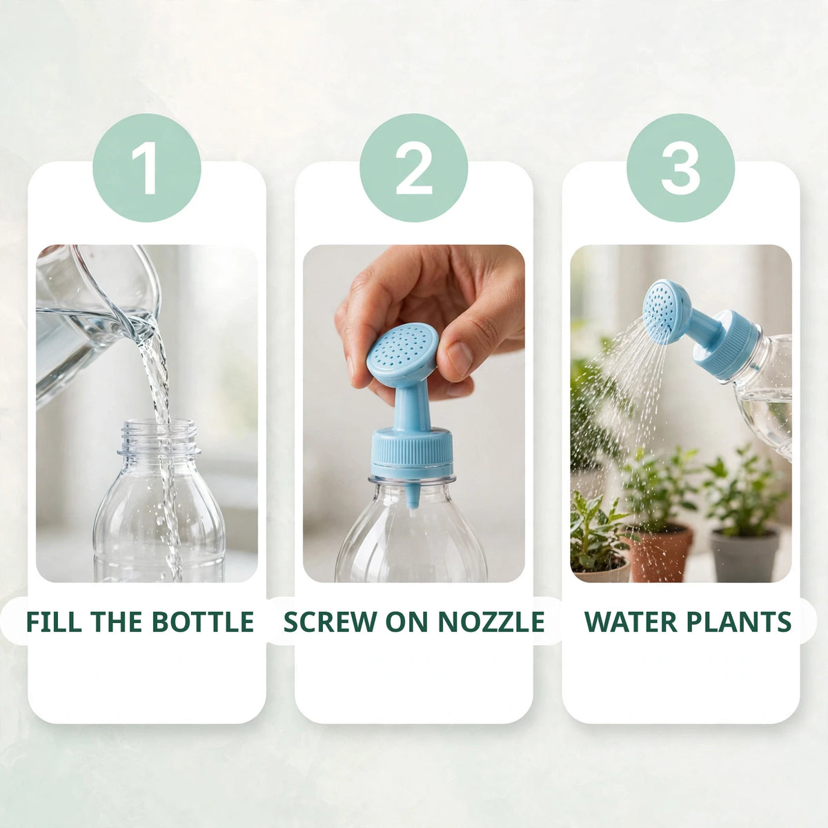 Bottle-Top Plant Sprinkler Nozzles how to use