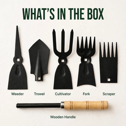 5-in-1 Gardening Hand Tool Set – Dig, Plant & Weed