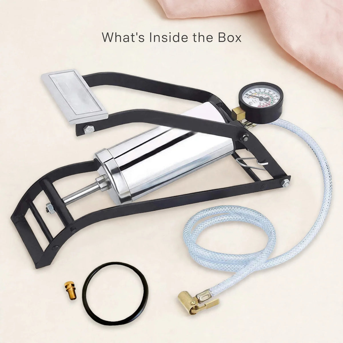 Mini Foot Pump – Tyre Inflator with Gauge, No Mechanic Needed