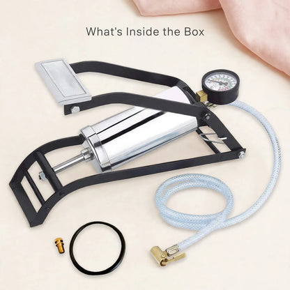 Mini Foot Pump – Tyre Inflator with Gauge, No Mechanic Needed