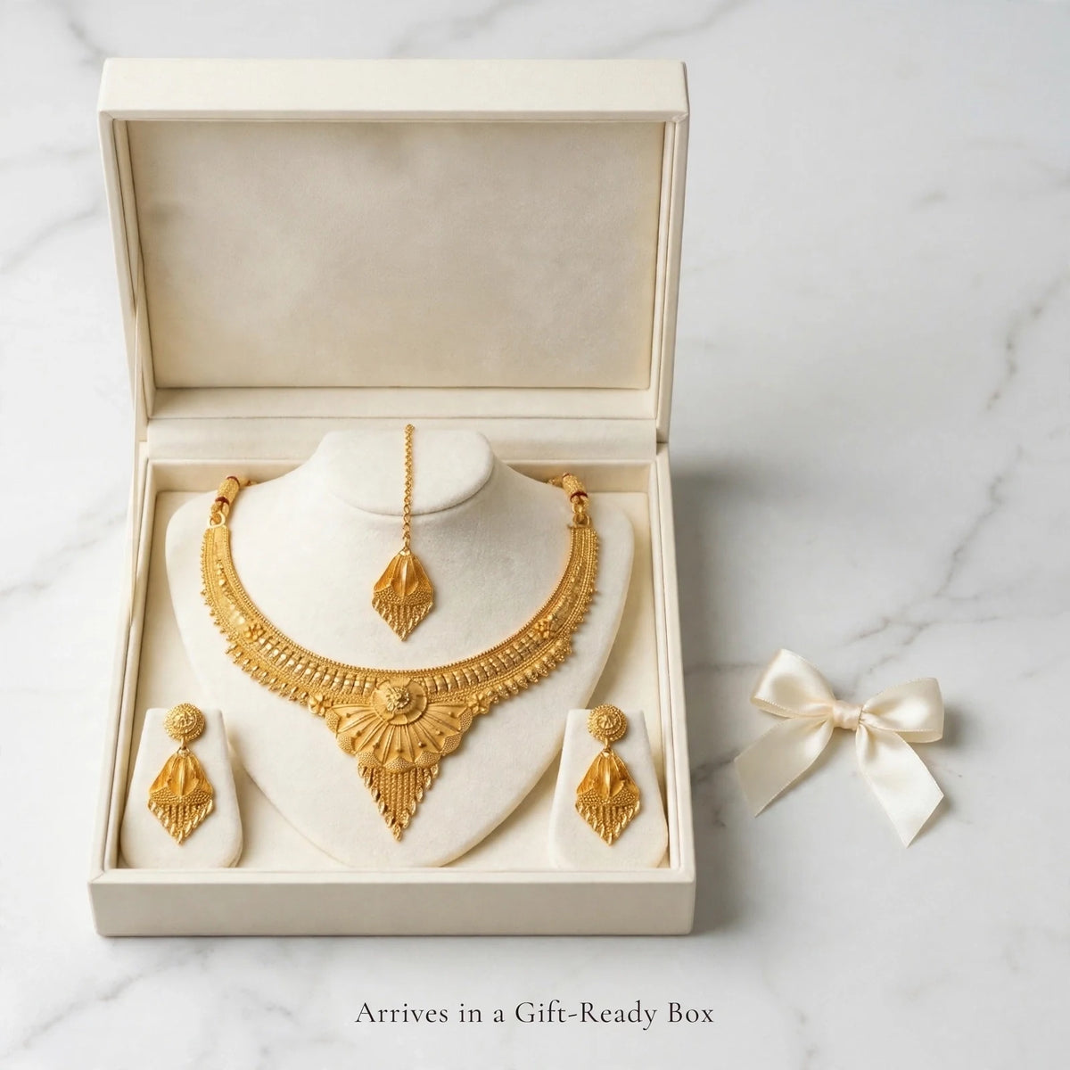 1 Gram Gold Plated Temple Jewellery Set – Traditional