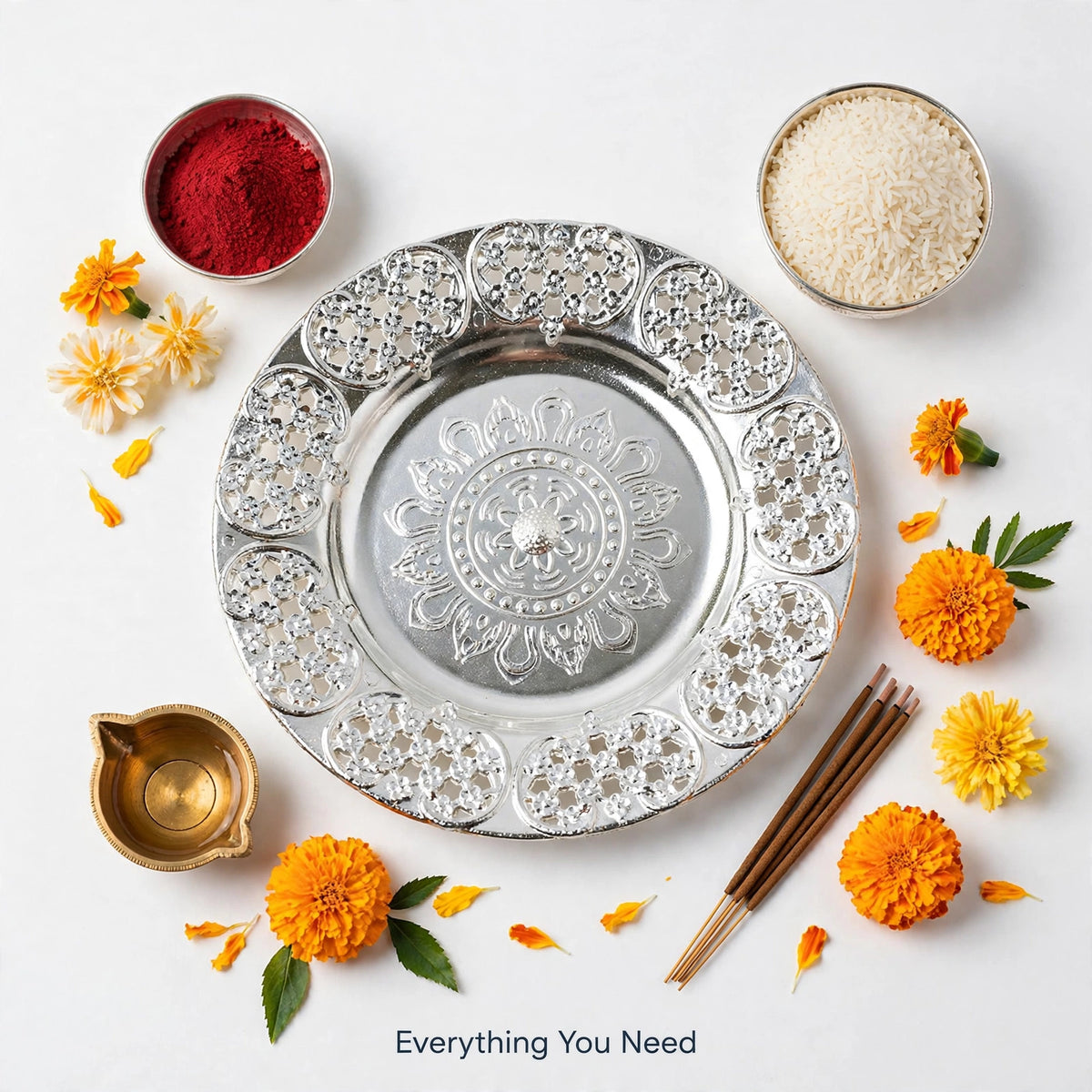 Pooja Thali Set 8-inch – Ready for Every Festival