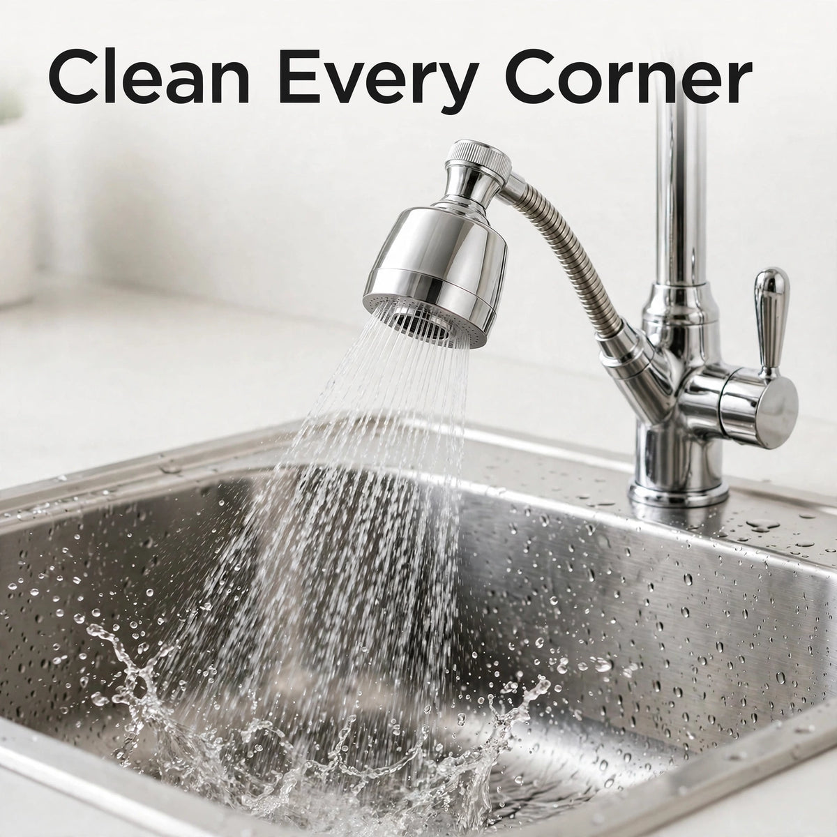 Water-Saving Faucet Sprayer – 360° Rotating Tap Extender