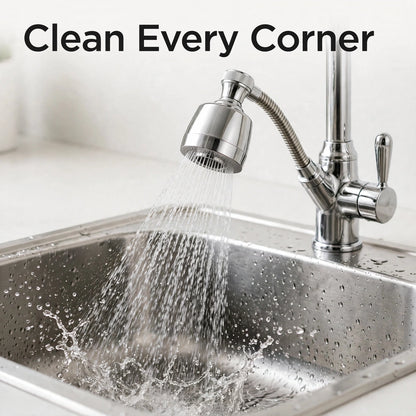 Water-Saving Faucet Sprayer – 360° Rotating Tap Extender