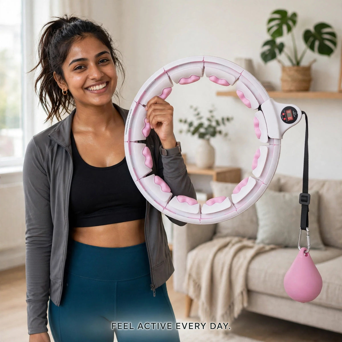 Adjustable Smart Weighted Hula Hoop – Fun Waist Workout