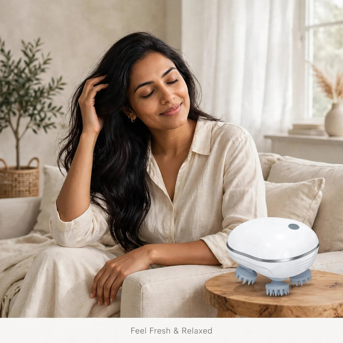 Electric Scalp Massager – 4 Heads, USB Rechargeable