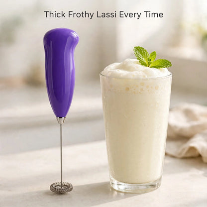 Battery-Operated Milk Frother – Handheld Whisk for Frothy Coffee, Shakes & Lassi