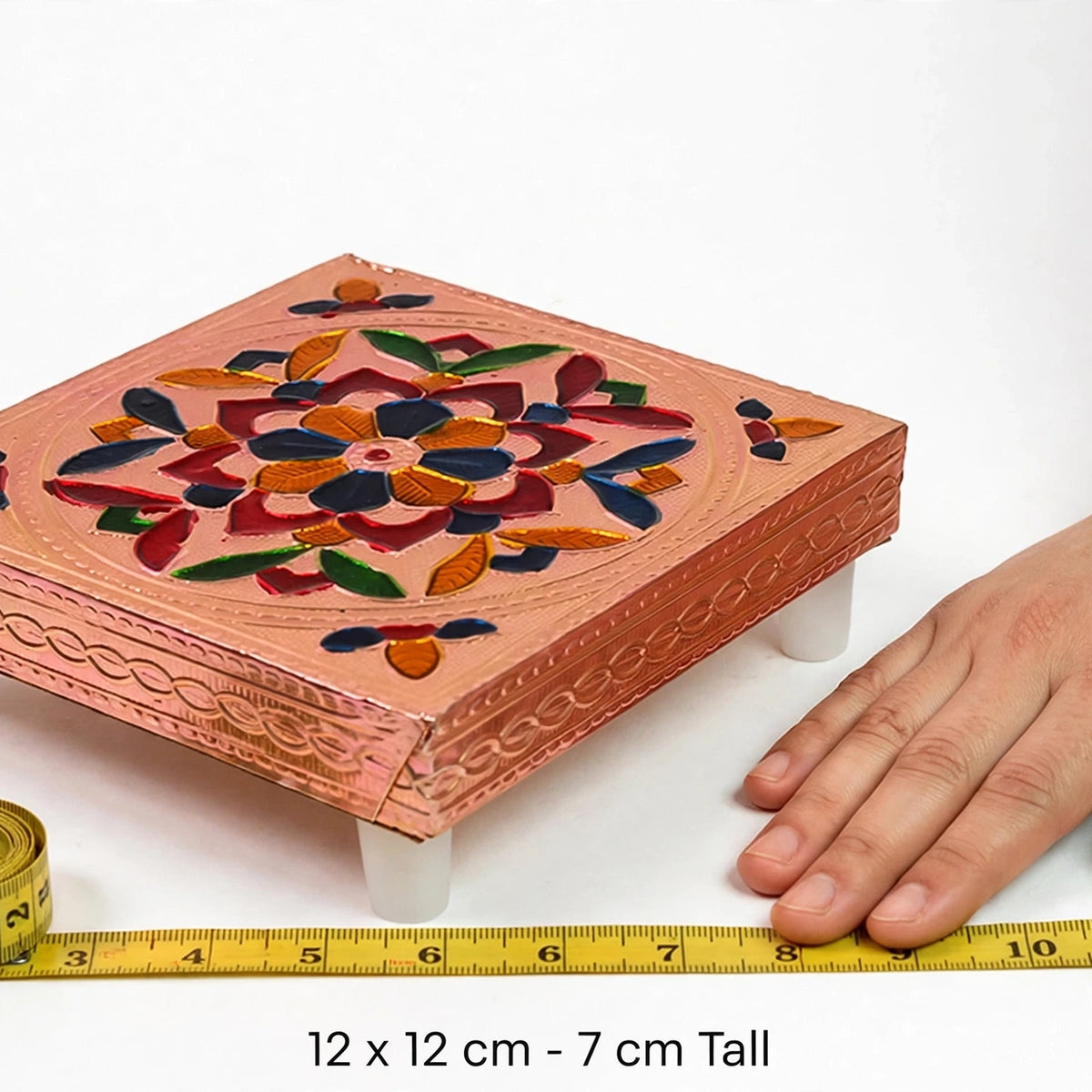 Meenakari Puja Chowki – Wooden Bajot for Home Temple