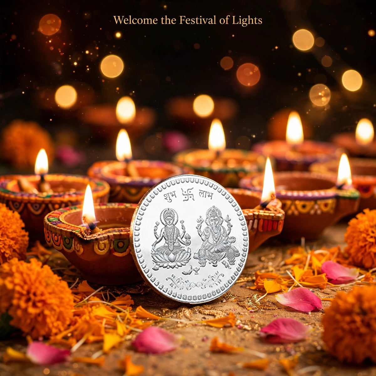 Goddess Lakshmi Pooja Coin – Shubh Laabh for Diwali