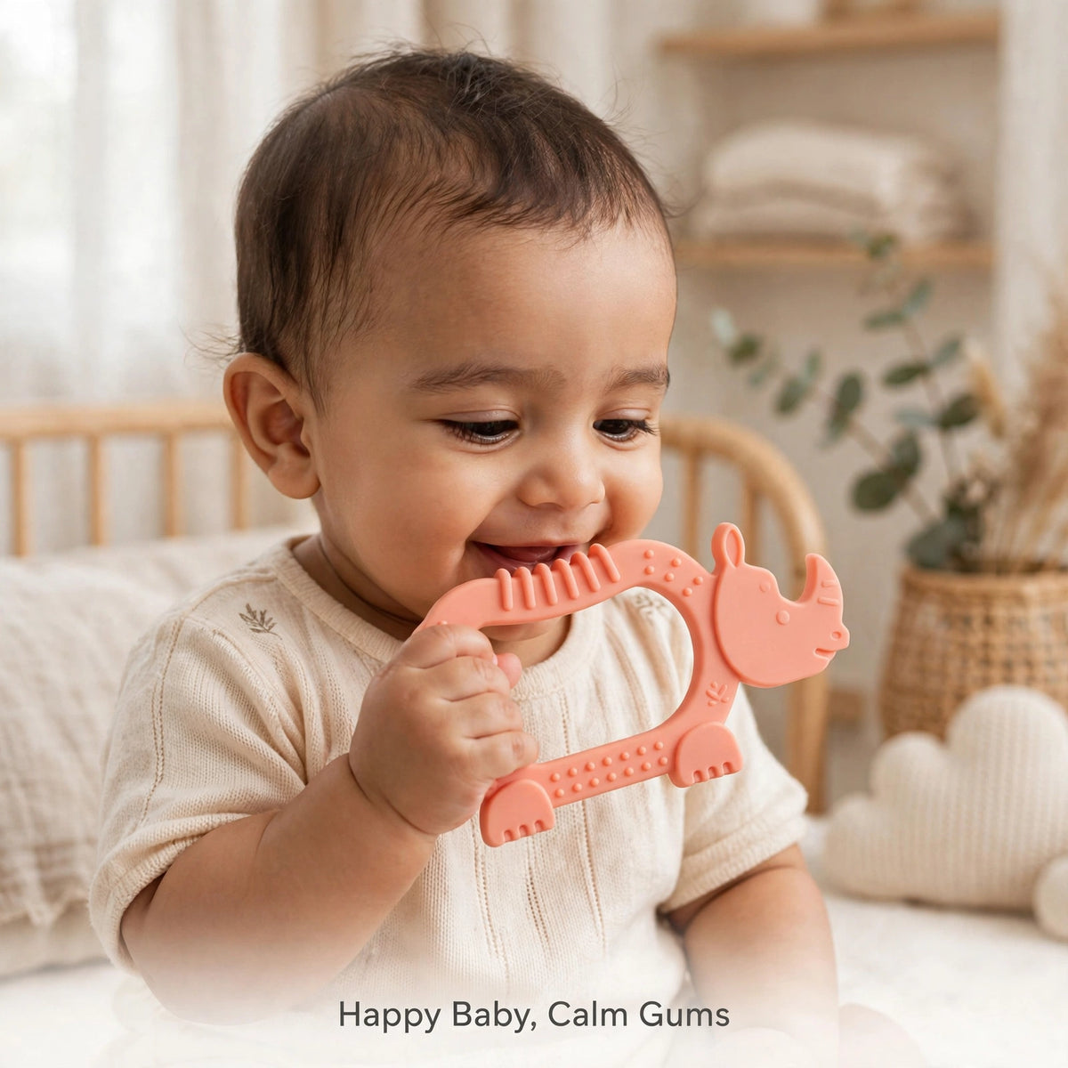 Happy baby, calm gums