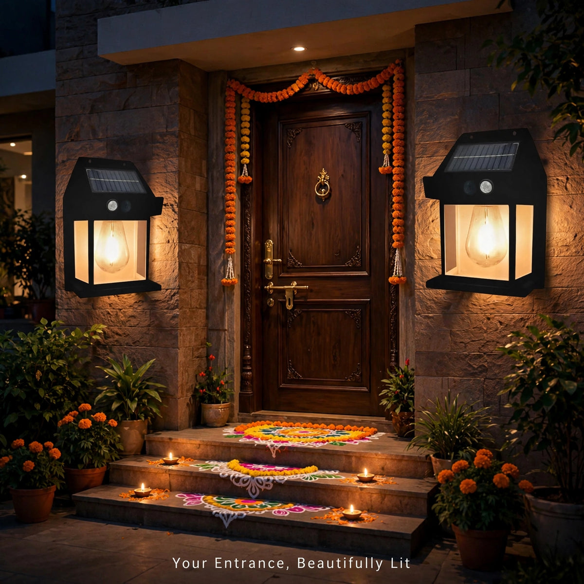 Beautifully lit home entrance