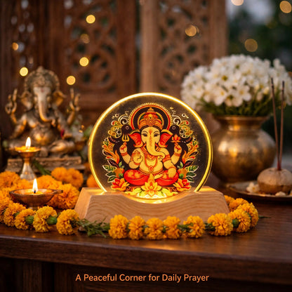 LED Lord Ganesha Lamp – Divine Light for Home & Mandir