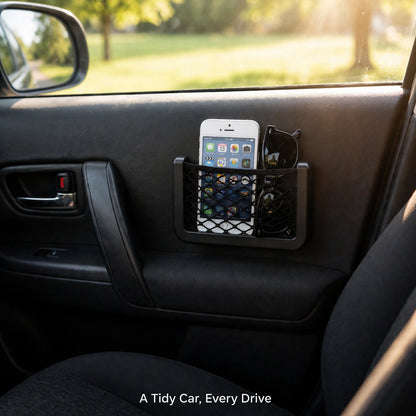 Car Seat Organizer – Mesh Storage for Phone, Bottle & Purse