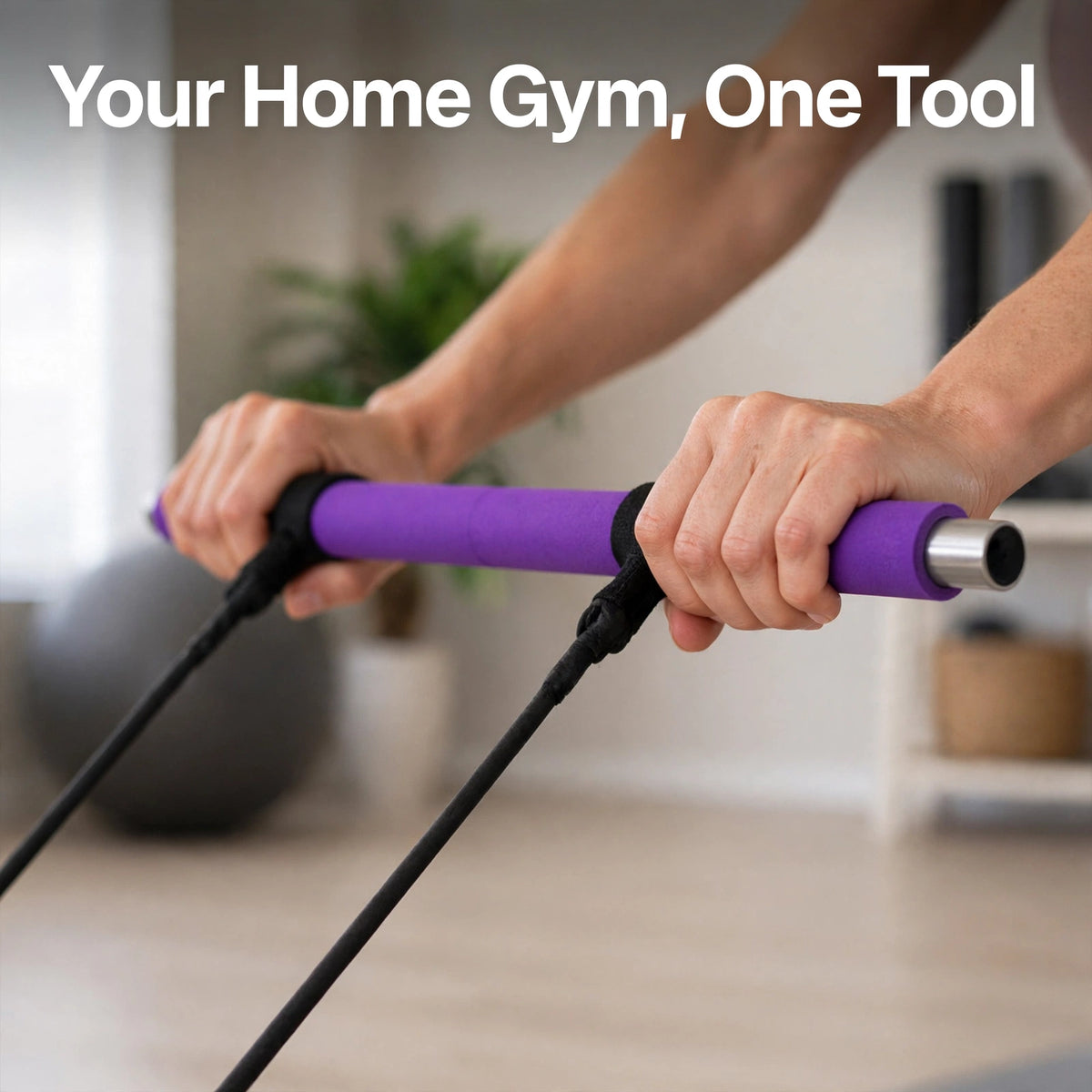 Pilates Bar with Resistance Bands – Full-Body Home Gym