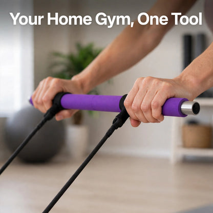 Pilates Bar with Resistance Bands – Full-Body Home Gym