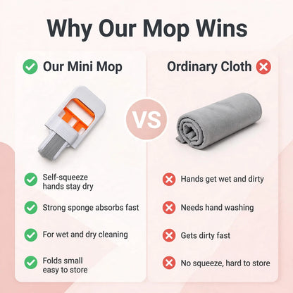 Why our mop wins - comparison with ordinary cloth
