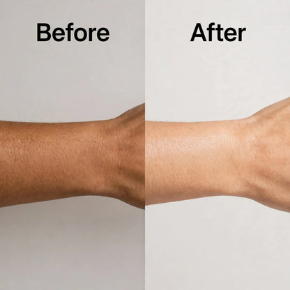 Before and after using scrub